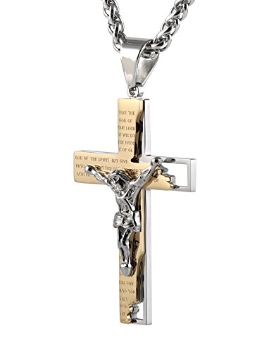 HZMAN Stainless Crucifix Pendant Necklace